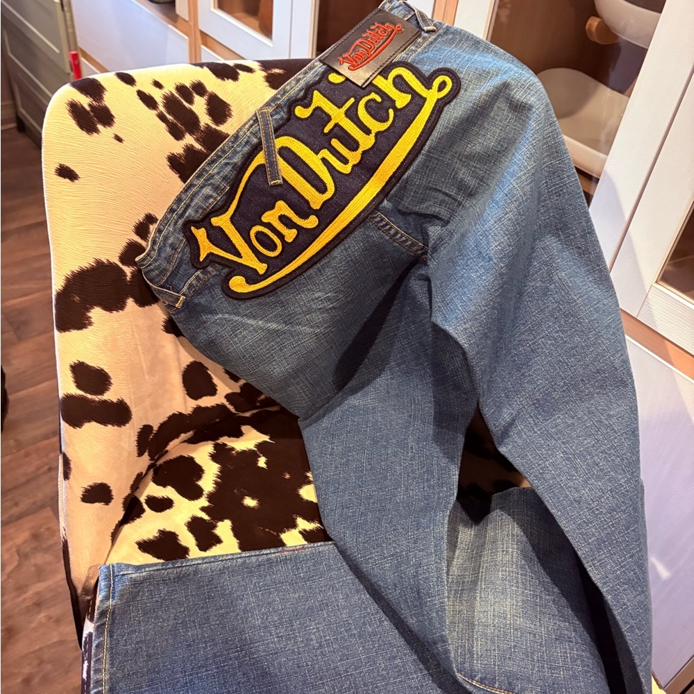 Y2K Von Dutch RARE designer Denim with Bold Yellow branding NWOT🔥🔥🔥🔥🔥🔥